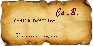 Csák Bálint névjegykártya